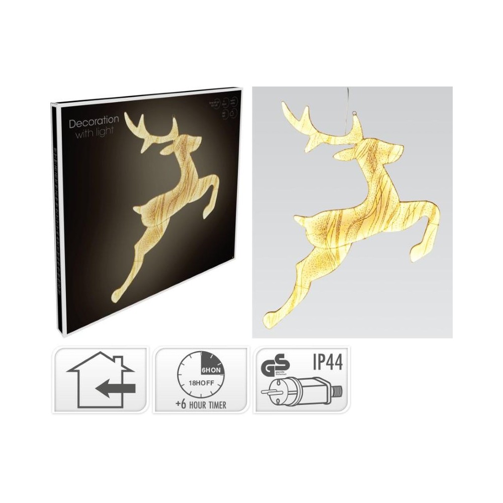 DECORAZIONE SOSPESA RENNA GLITTER 540 LED